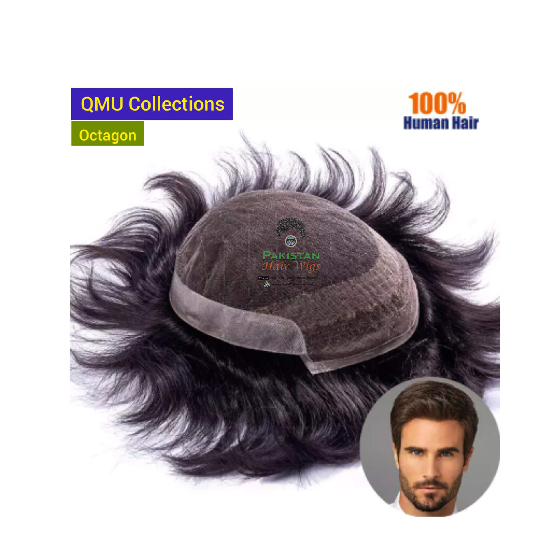 Model: Octagon Hair System (Series OCT1873) - (China), Human Hair System - Pakistan  Hair Wigs