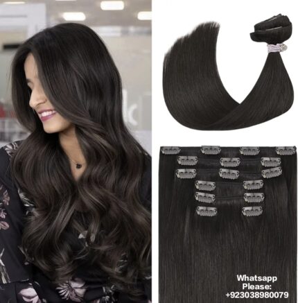 Human Hair Clip in Hair Wefts Extensions