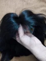 Q6 middle parted black hair system