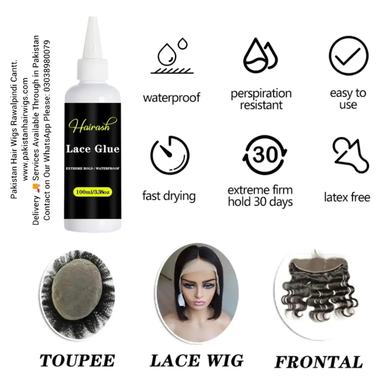 Hair ash water proof lace glue 100ml