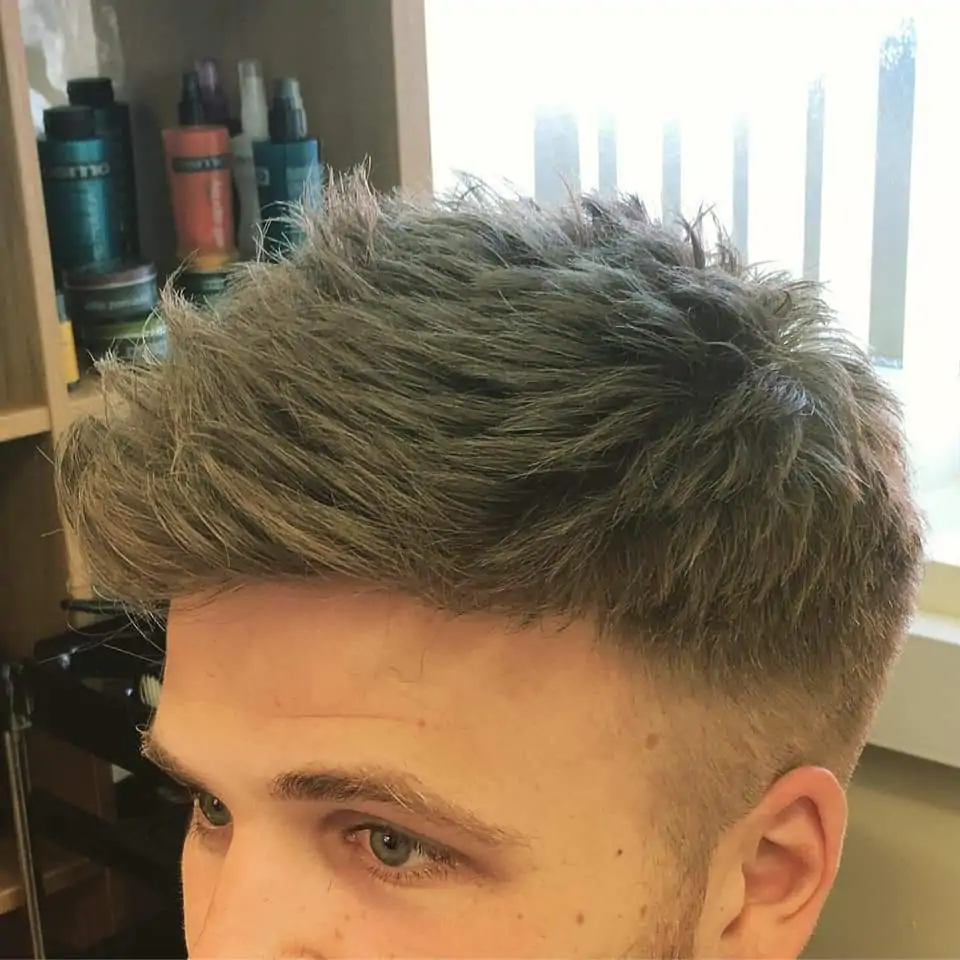 Golden middle cut hair wig and extension for men