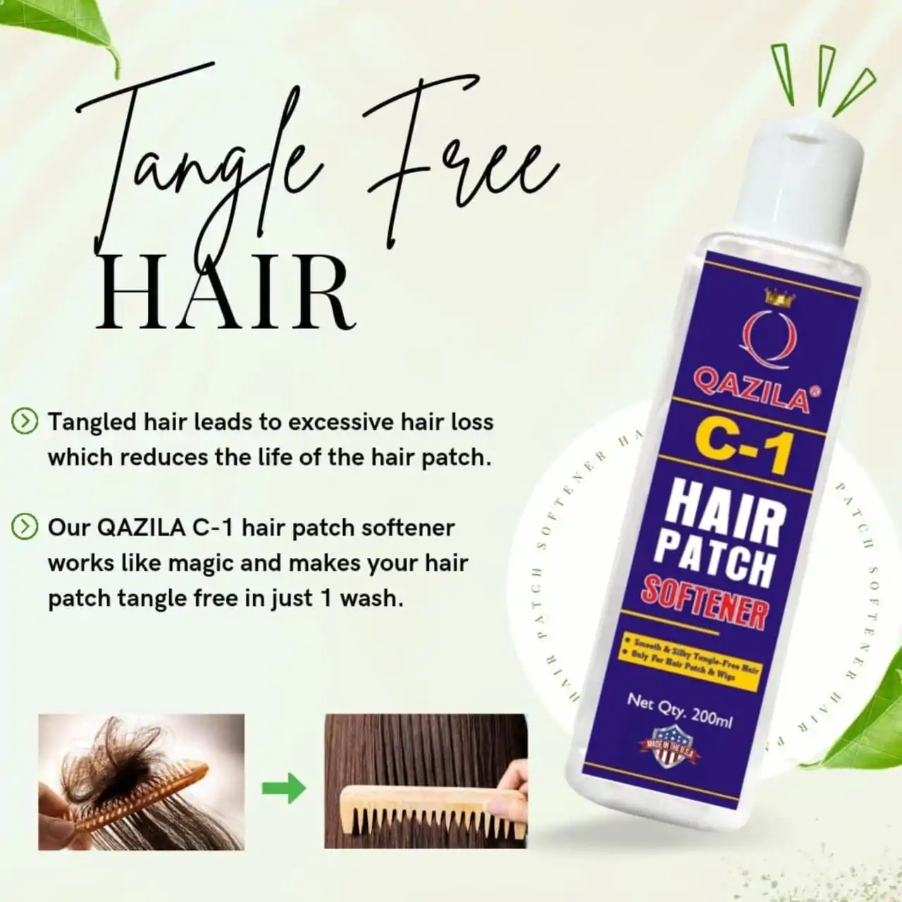 Get tangle free hair with qazila wig softner