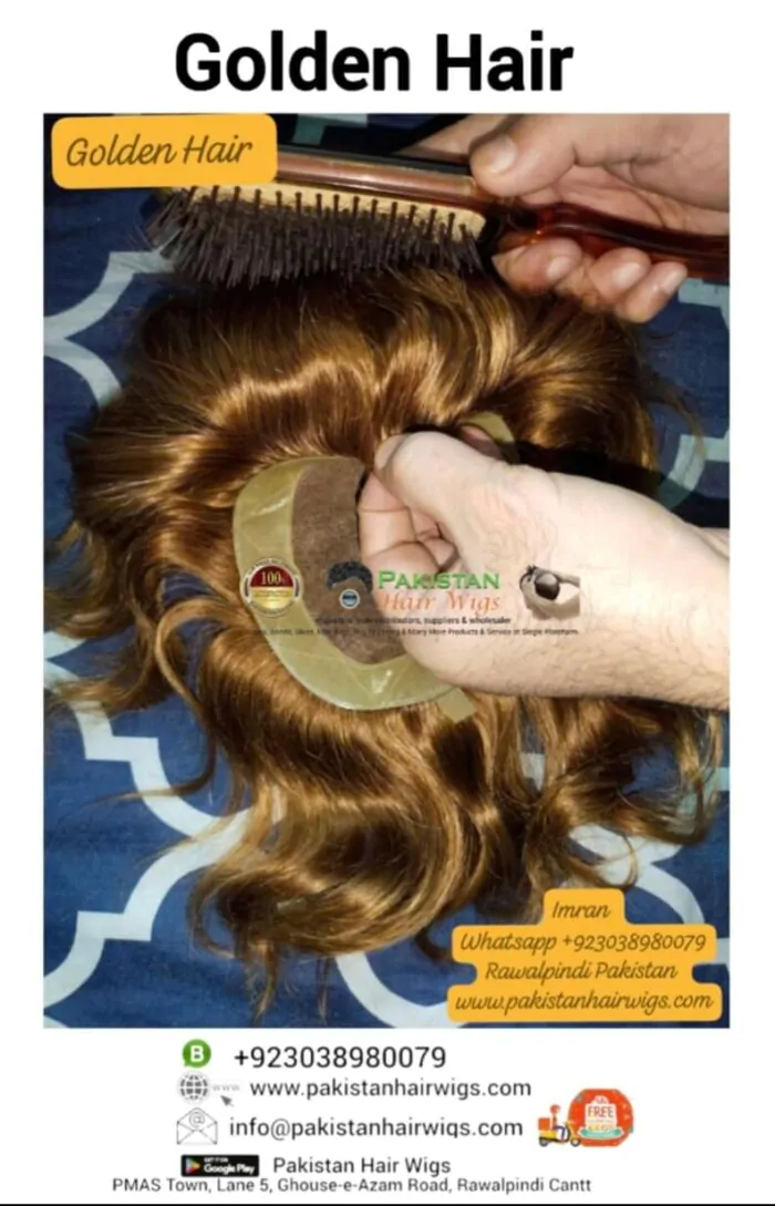 Wig of golden hair in Pakistan