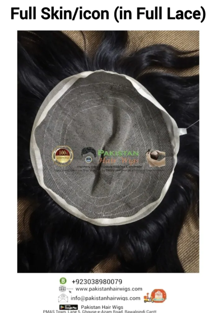 Full skin base lace hair wig toupee