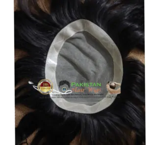 Folded front hair wig with swiss lace