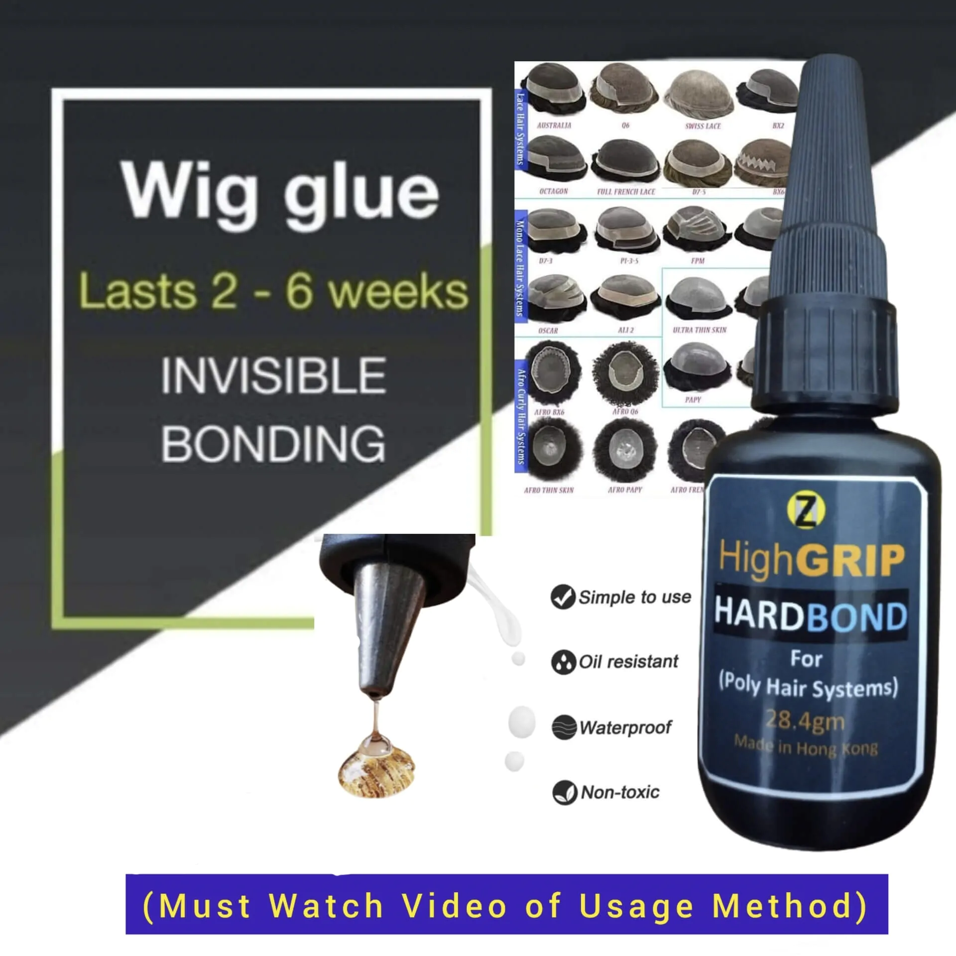 HighGrip hard bond top Priority Bond HnH60 bond sp40 Bond walker glue walker bond wig bond 4a