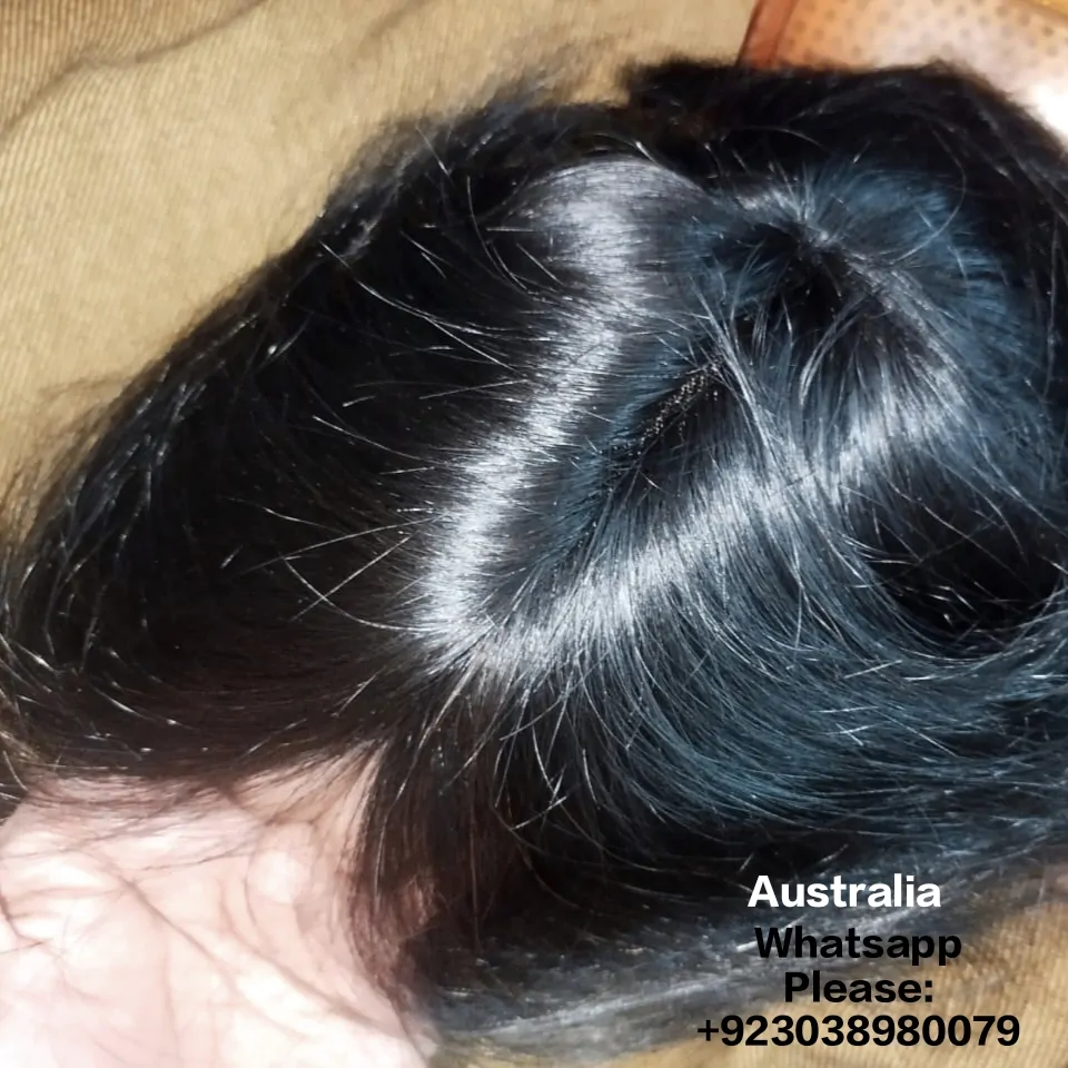 model australia australian human hair wig unit patch extension system 2