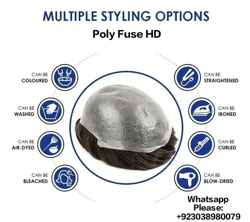 poly fuse hd skin 03m hair system patch extension unit wig 50